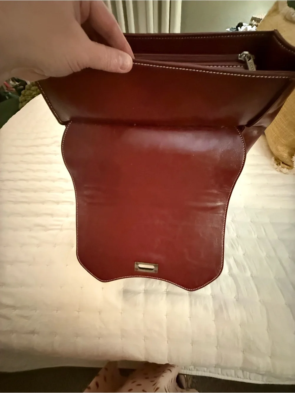 Women's Burgundy Faux Leather Backpack Satchel by Boconi
